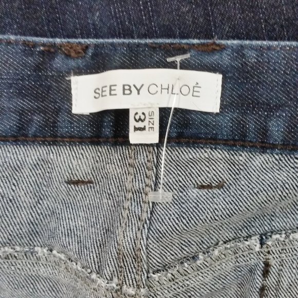 See by Chloe Dark Wash Straight Leg Blue Jeans - Picture 7 of 9